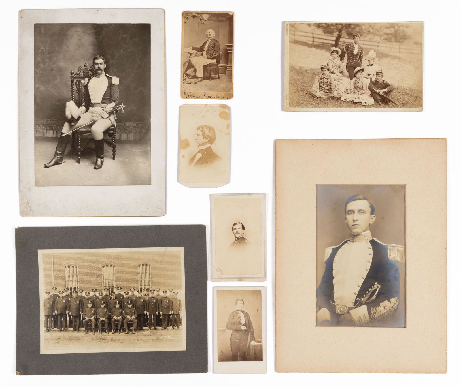 ASSORTED CIVIL WAR AND MEN IN UNIFORM PHOTOGRAPHS, LOT OF EIGHT (1 of 5)