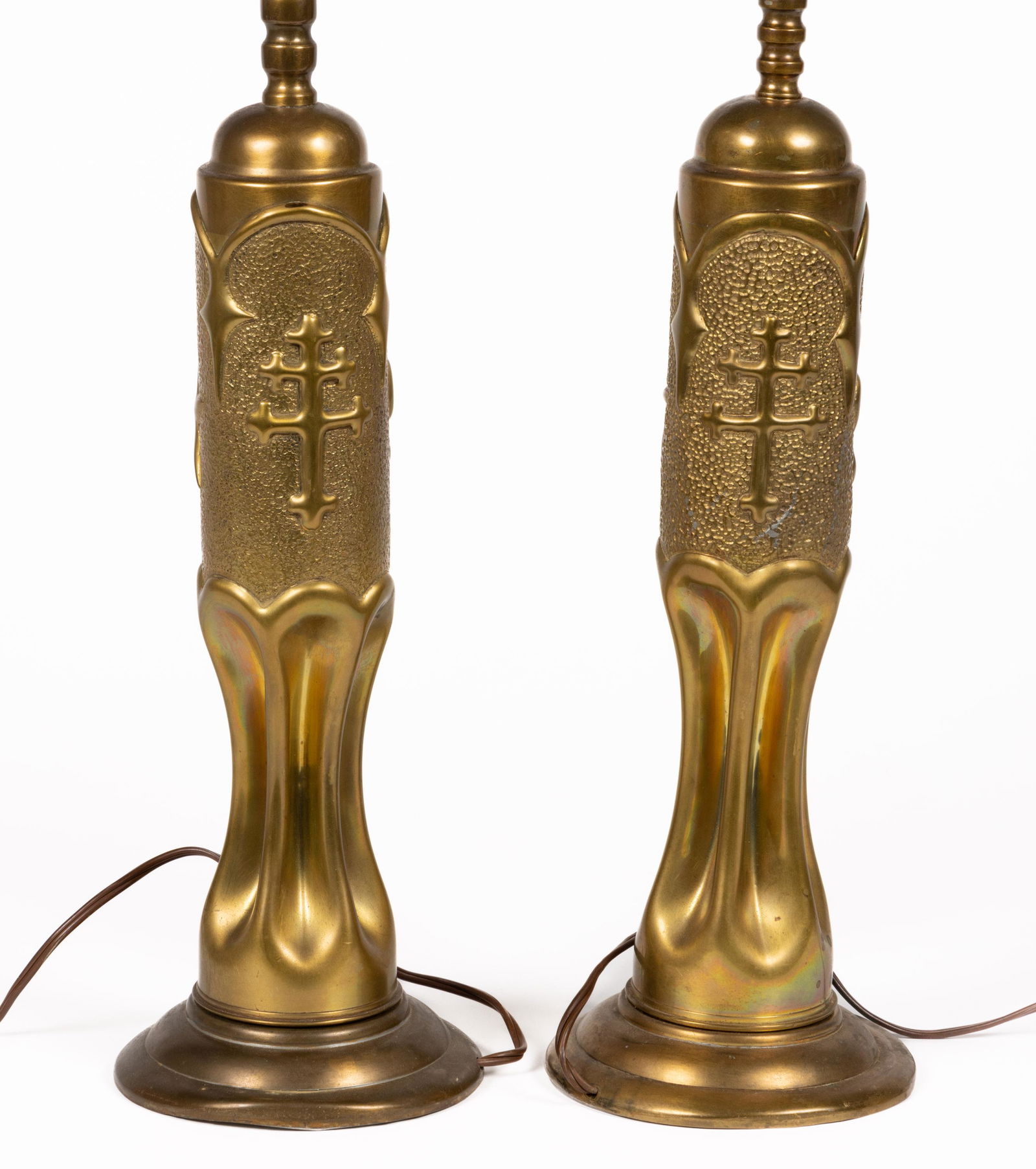 PAIR OF WORLD WAR ONE / WWI TRENCH ART LAMPS (1 of 3)