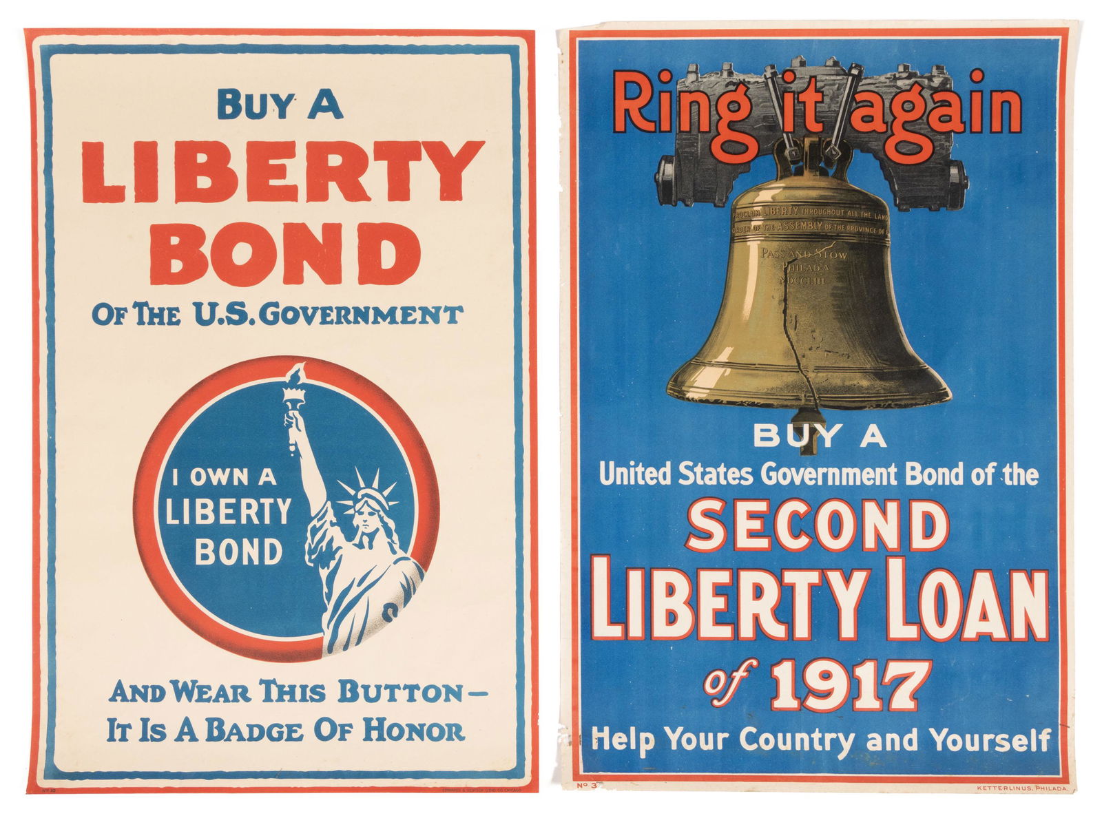 UNITED STATES WORLD WAR I POSTERS, LOT OF TWO (1 of 4)
