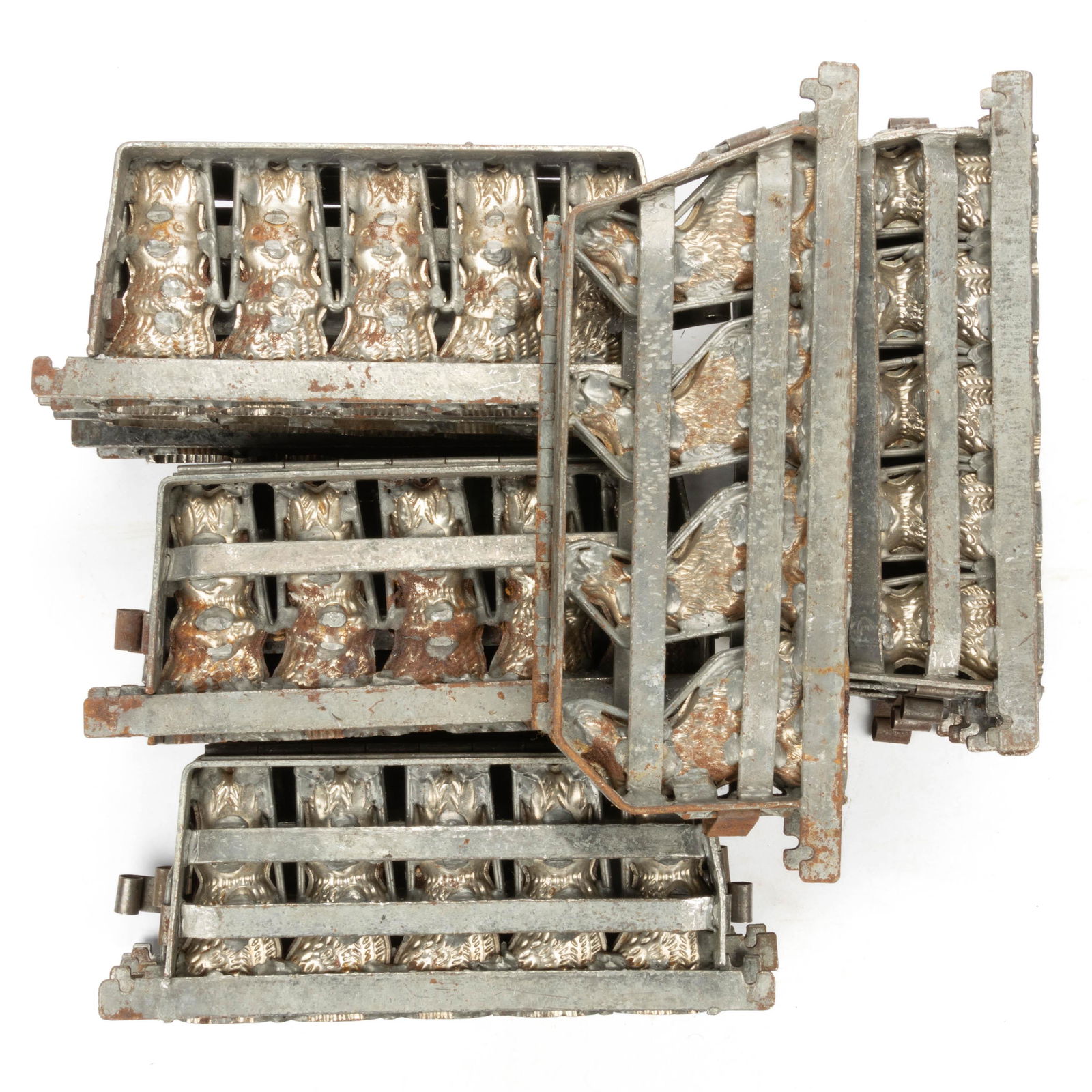 ASSORTED FIGURAL METAL CHOCOLATE / ICE CREAM MOLDS, LOT OF 17 (1 of 4)