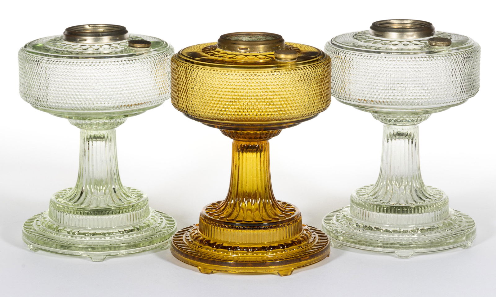 ALADDIN MODELS B-103, B-104 / COLONIAL KEROSENE STAND LAMPS, LOT OF THREE (1 of 1)