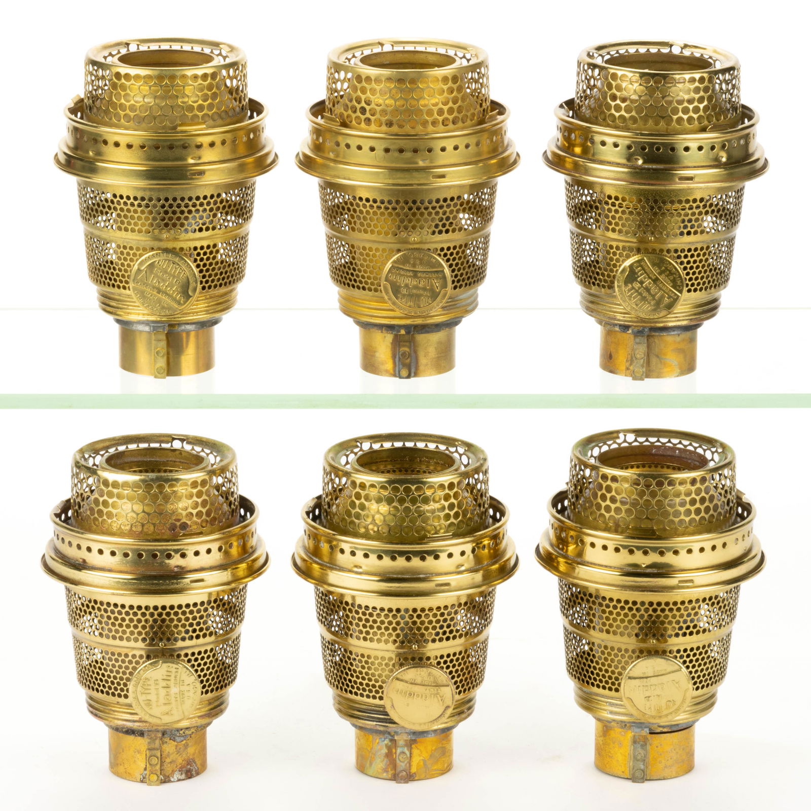 ALADDIN NU-TYPE MODEL B BRASS BURNERS, LOT OF SIX (1 of 1)