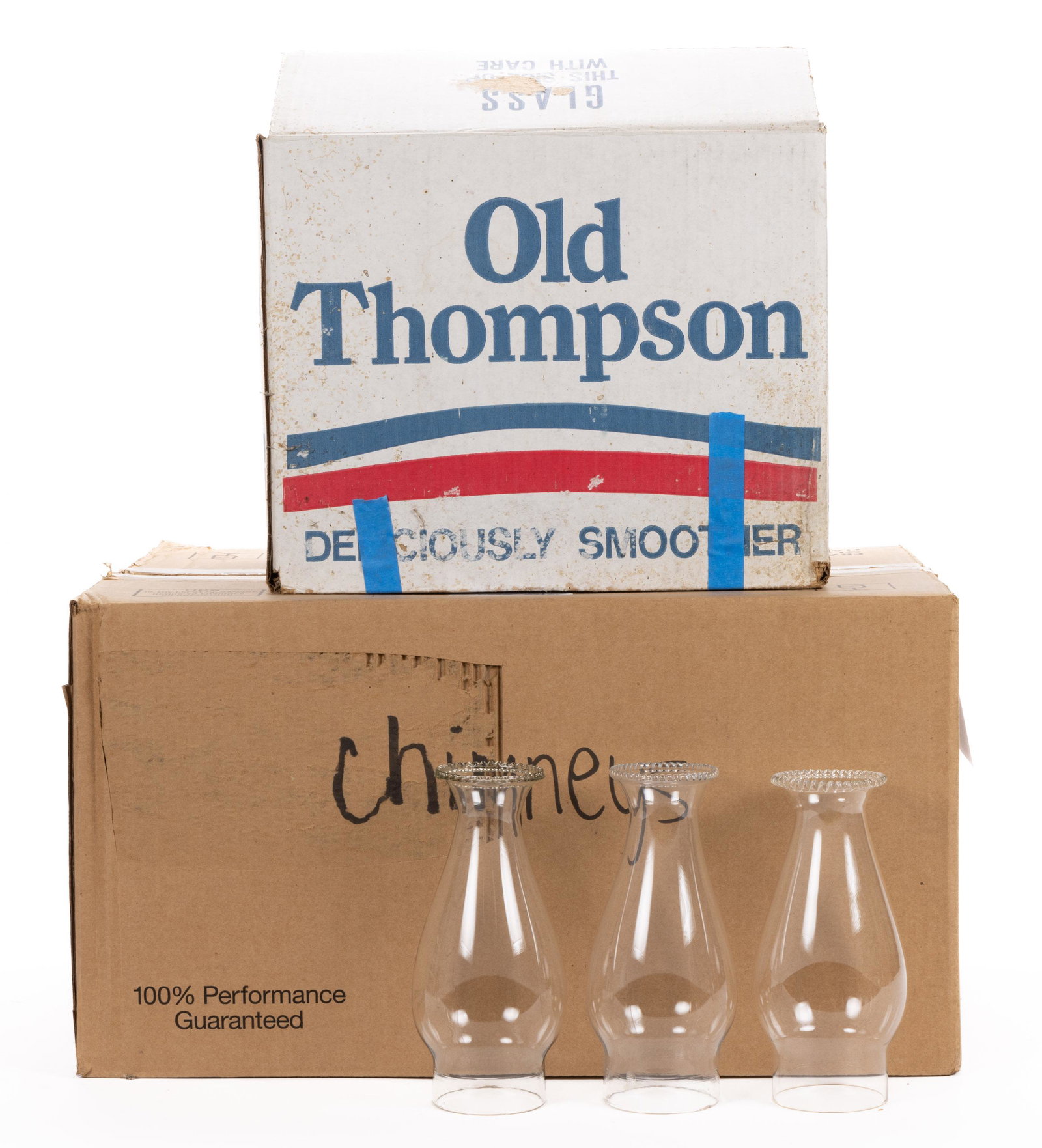 ASSORTED KEROSENE LIGHTING NO. 2 SLIP CHIMNEYS, LOT OF 36 (1 of 1)