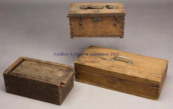 THREE ASSORTED PRIMITIVE BOXES