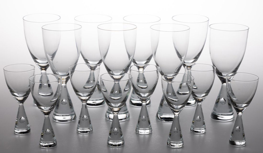 BENT SEVERIN (DANISH, 1925-2012) KASTRUP HOLMEGAARD PRINCESS DRINKING ARTICLES, LOT OF 16, (1 of 1)