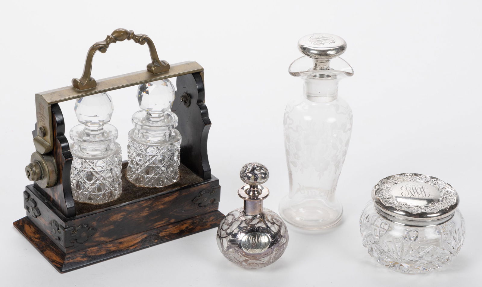 ASSORTED CUT / ENGRAVED GLASS ARTICLES, LOT OF FOUR, colorless, comprising a signed Hawkes with (1 of 1)