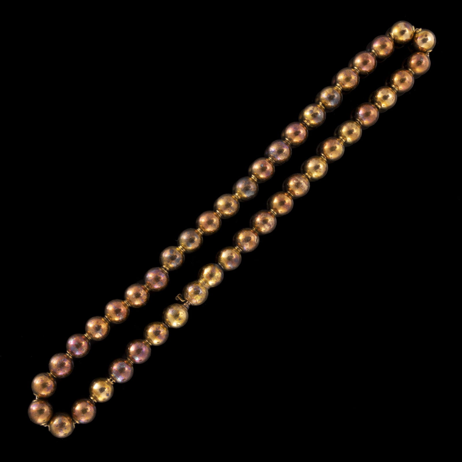 VINTAGE 14K GOLD BEADED COLLAR / CHOKER NECKLACE, featuring 7.7-7.8 mm spherical beads with (1 of 1)