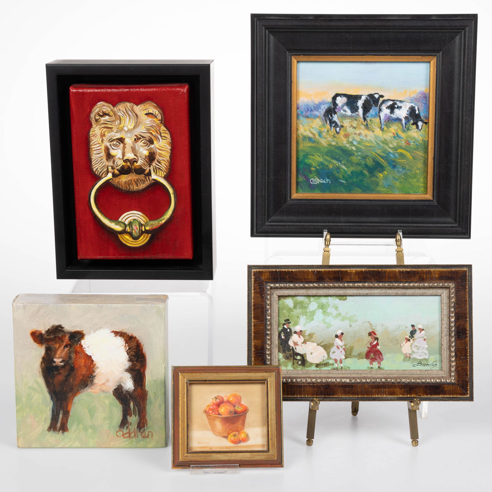 NORTH CAROLINA AND OTHER ARTISTS PAINTINGS, LOT OF FIVE, each diminutive in size, including Addren (1 of 4)