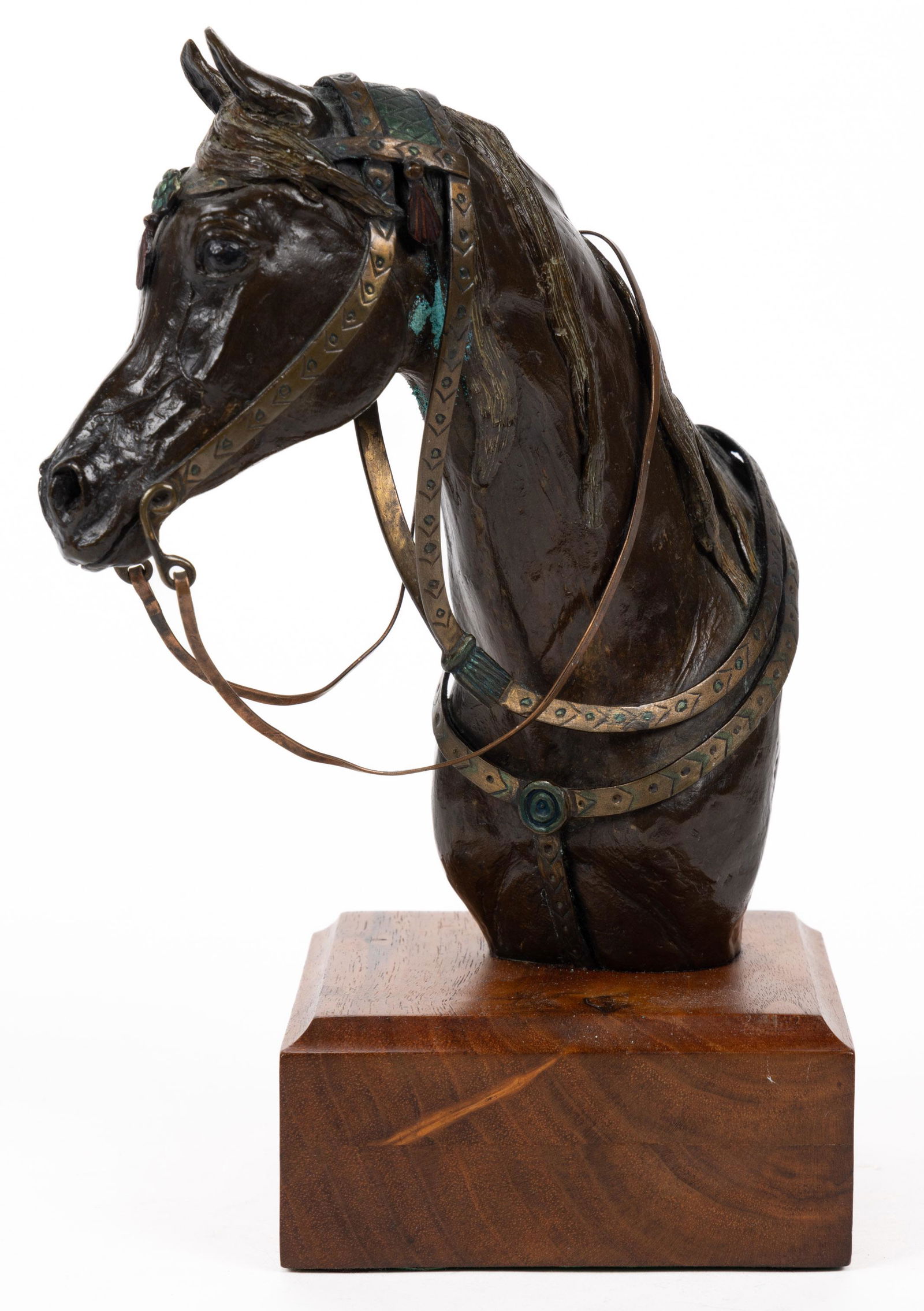 LESLIE SPANO (AMERICAN, 20TH CENTURY) BRONZE HORSE SCULPTURE, signed and numbered "11/12" (1 of 4)