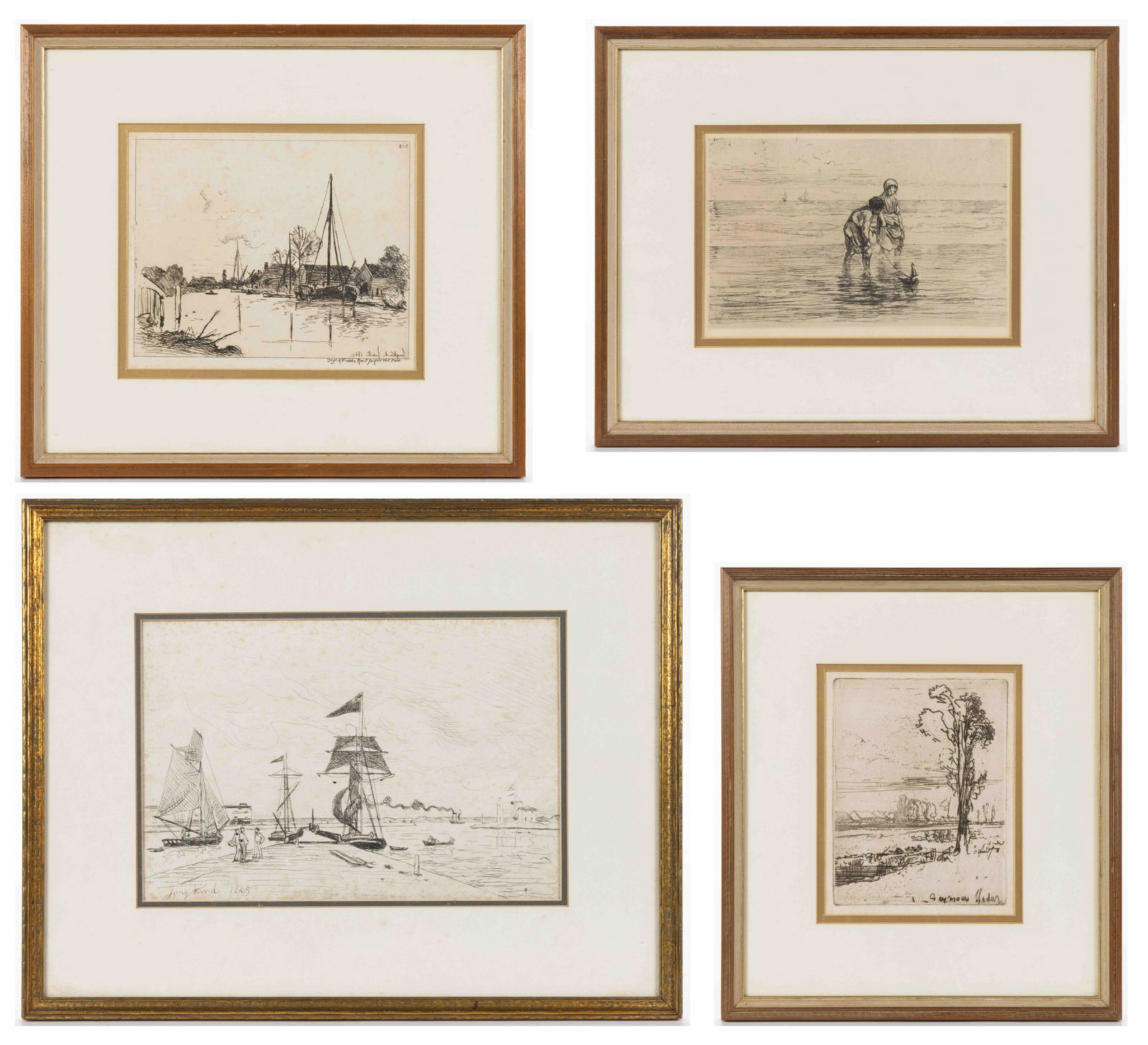 ASSORTED NAUTICAL / LANDSCAPE ETCHINGS, LOT OF FOUR, comprising examples by Josef Israel " (1 of 5)