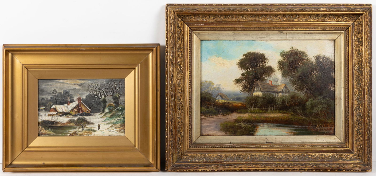 AMERICAN SCHOOL (LATE 19TH / EARLY 20TH C.) LANDSCAPE PAINTINGS, LOT OF TWO, comprising an oil on (1 of 5)