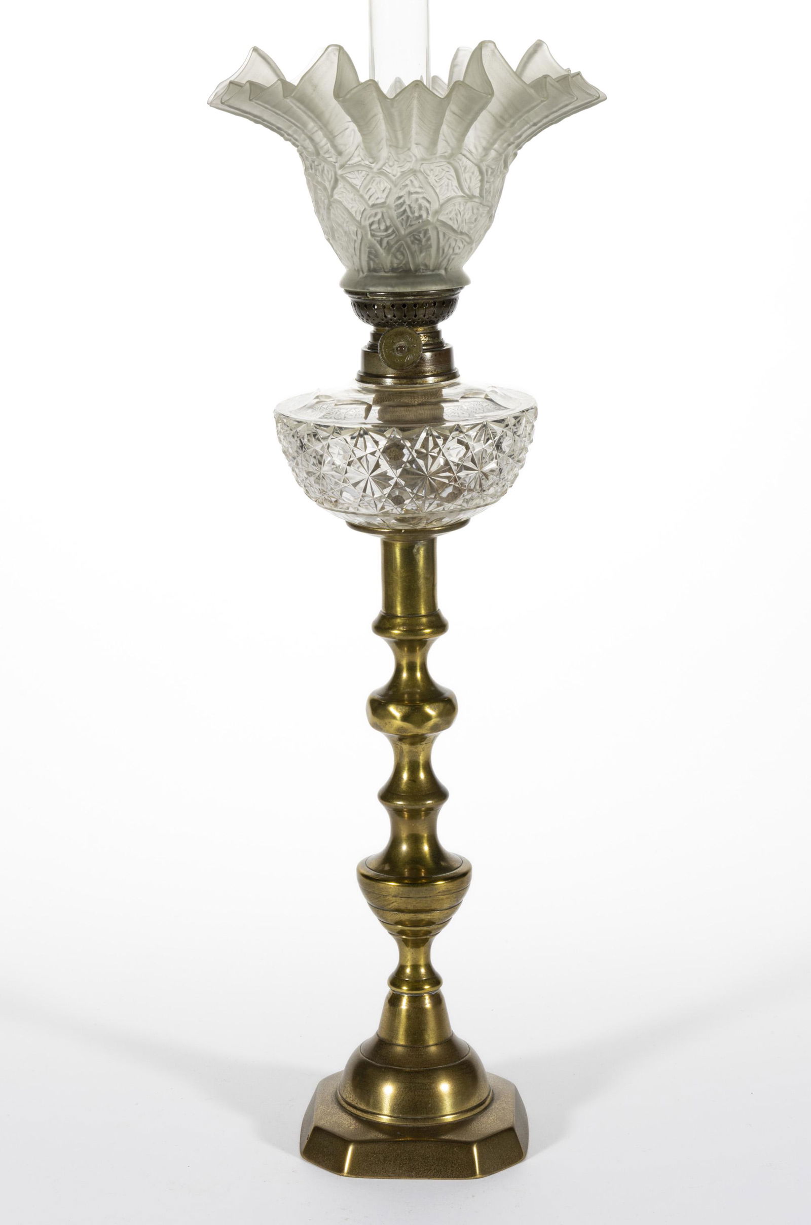 DAISY AND BUTTON CUT GLASS PEG LAMP (1 of 1)