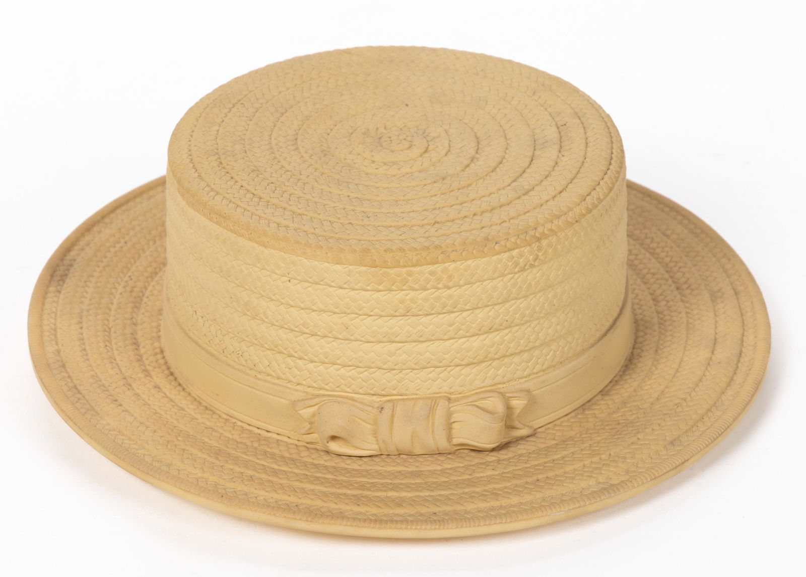 AUSTRIAN WILHELM SCHILLER & SONS CANEWARE FIGURAL HAT COVERED DISH (1 of 3)