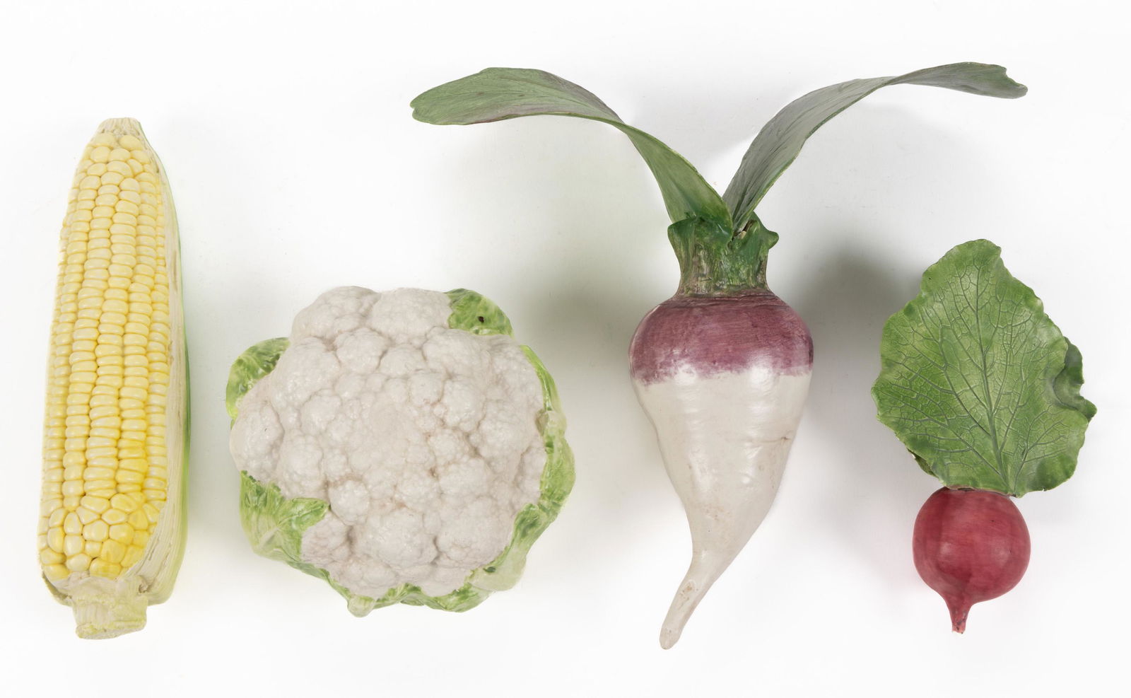 SIGNED "MARY KIRK KELLY" (ALABAMA, 1918-2013) PORCELAIN FIGURAL VEGETABLES, LOT OF FOUR (1 of 1)