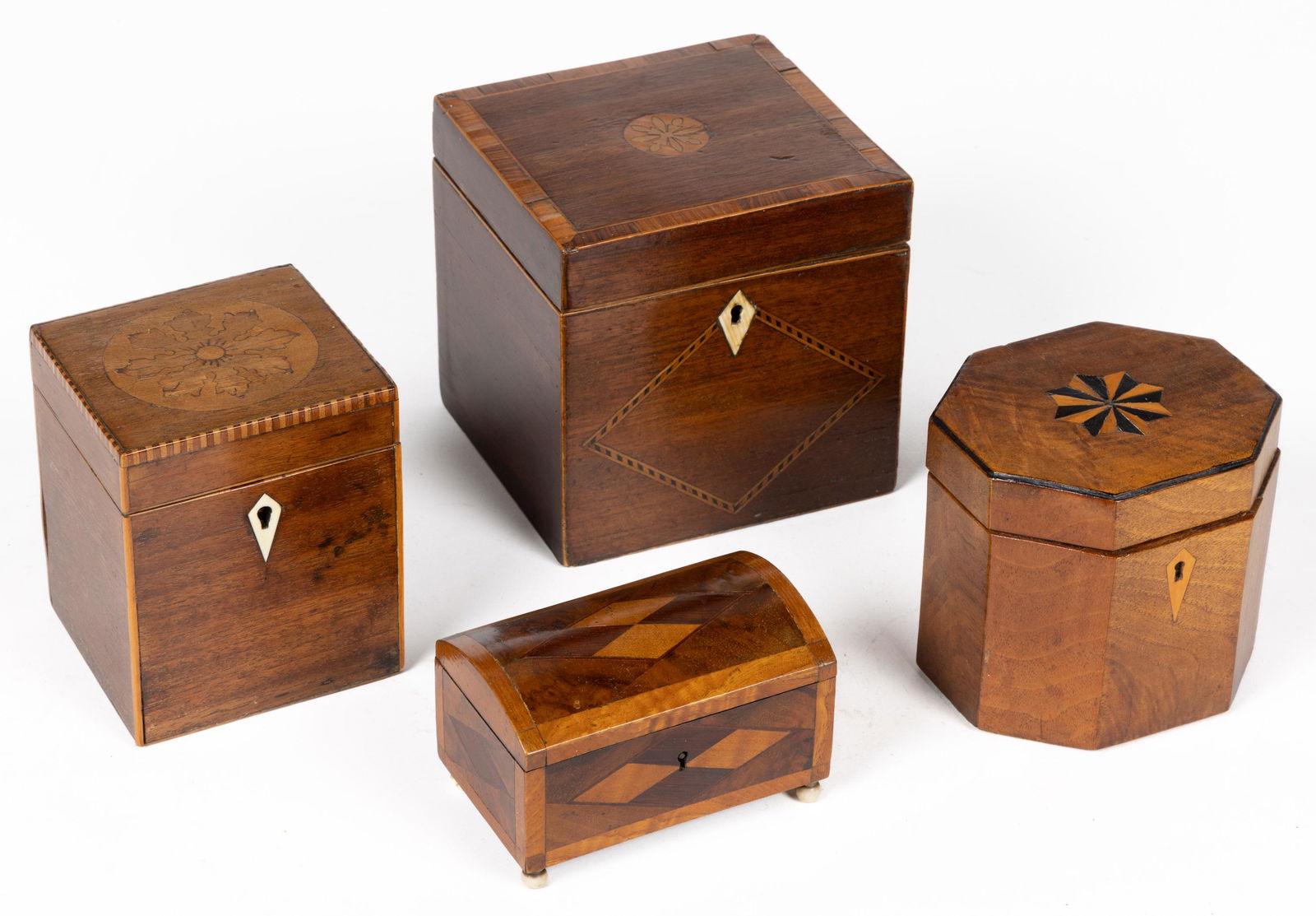 GEORGIAN / REGENCY INLAID BOXES, LOT OF FOUR (1 of 3)