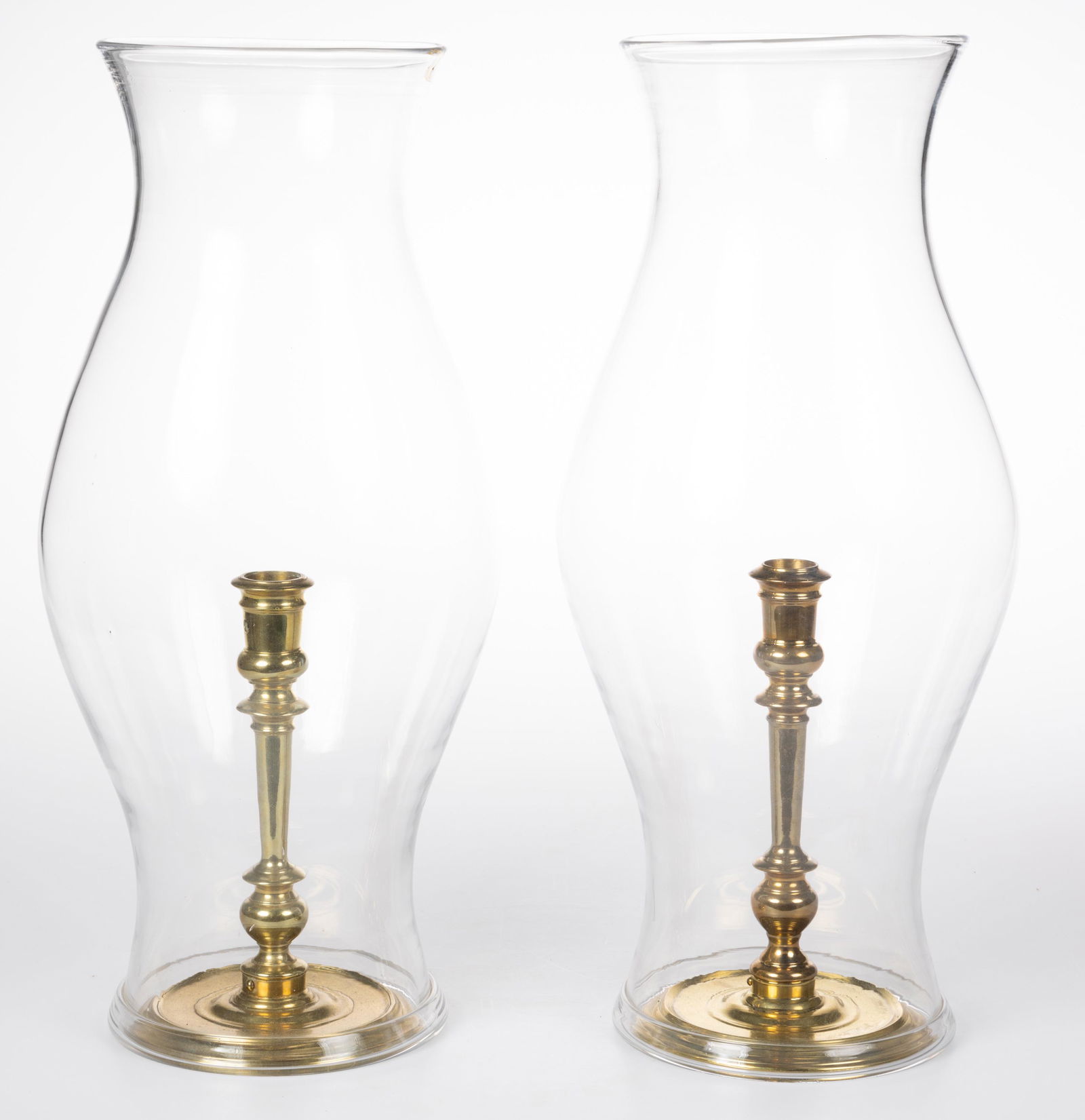PAIR OF BLOWN GLASS HURRICANE / CANDLE SHADES (1 of 1)
