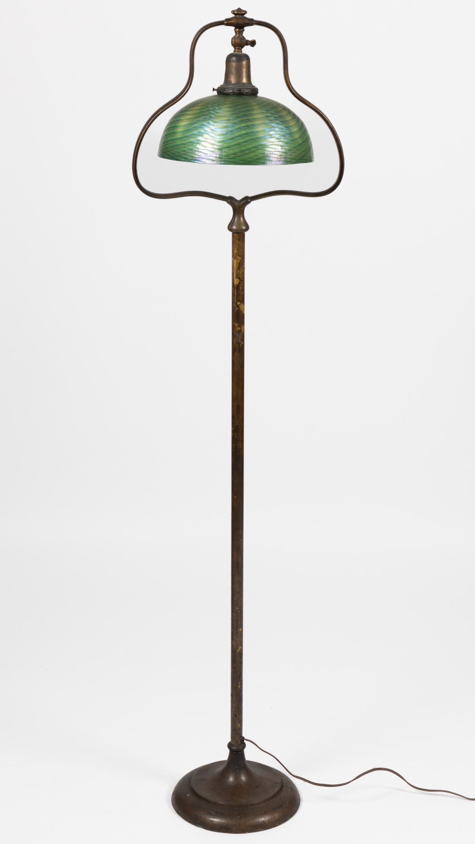 TIFFANY DAMASCENE IRIDESCENT ART GLASS LAMP SHADE (1 of 12)