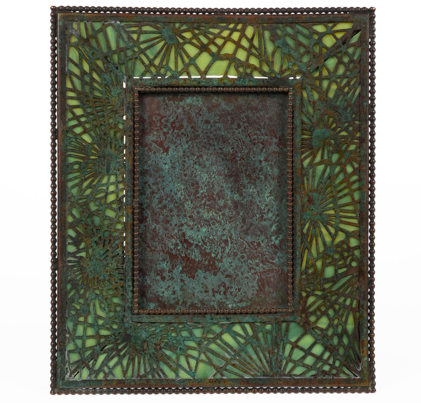 TIFFANY STUDIOS PINE NEEDLE BRONZE DESK PICTURE FRAME (1 of 2)