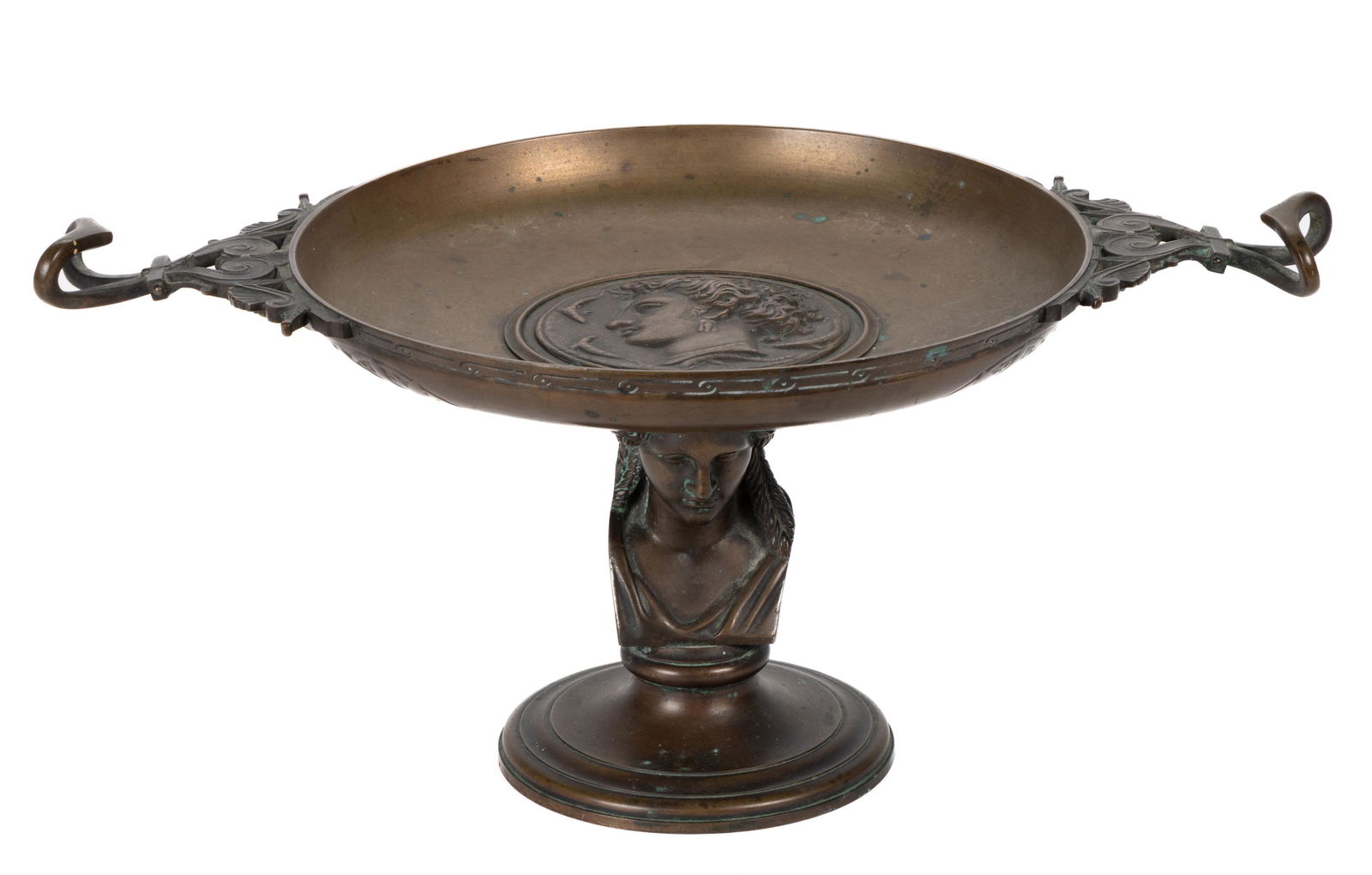 FERDINAND BARBEDIENNE (FRENCH, 1810-1892) FIGURAL BRONZE OPEN COMPOTE / TAZZA (1 of 5)