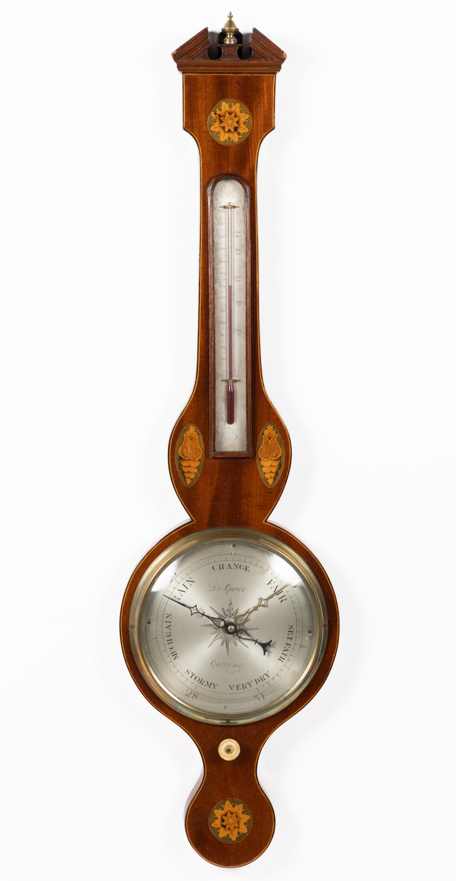 DE GARIS BRITISH INLAID WHEEL BAROMETER (1 of 4)