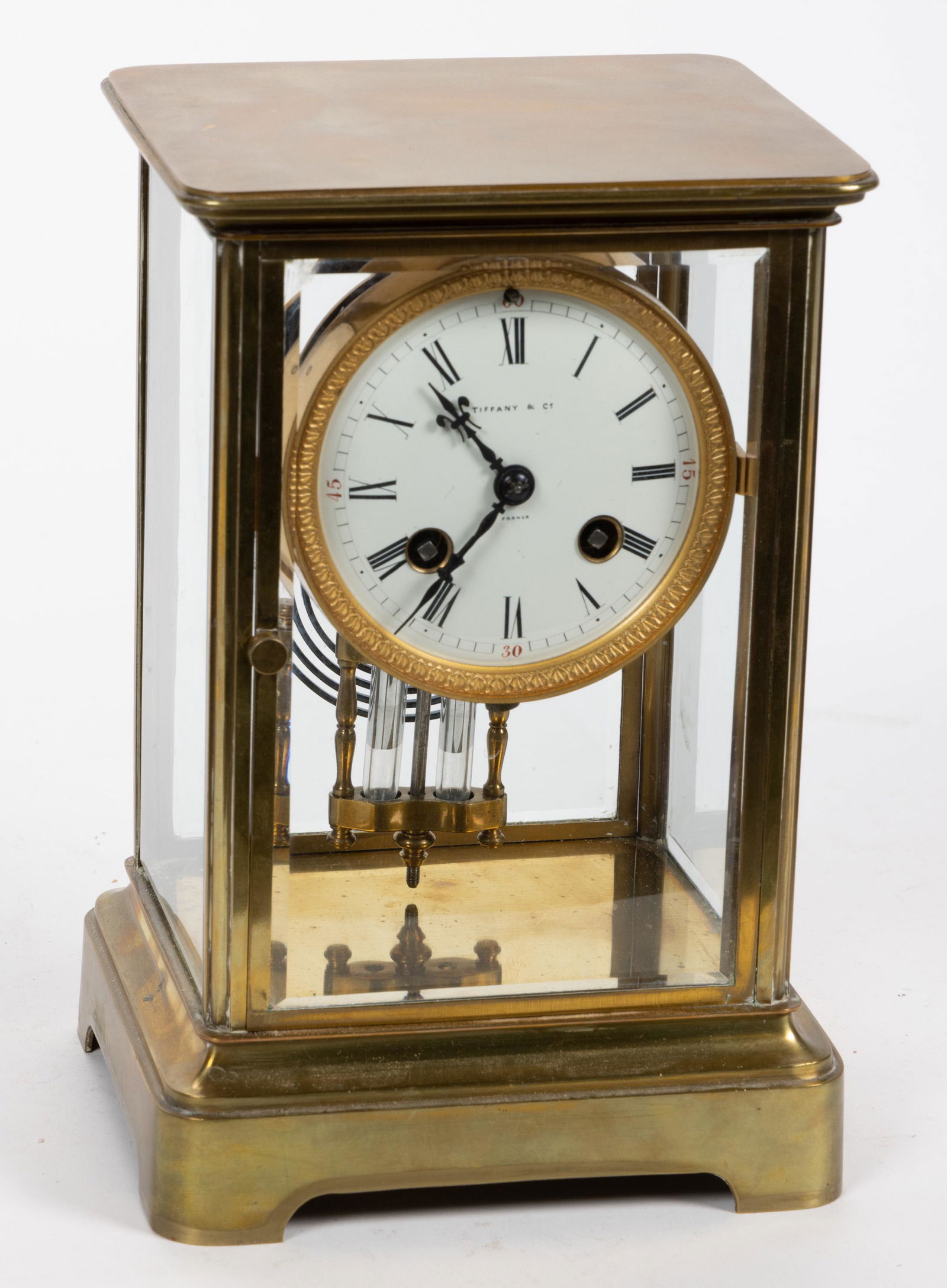 TIFFANY & CO. RETAILED FRENCH CRYSTAL REGULATOR CLOCK (1 of 3)