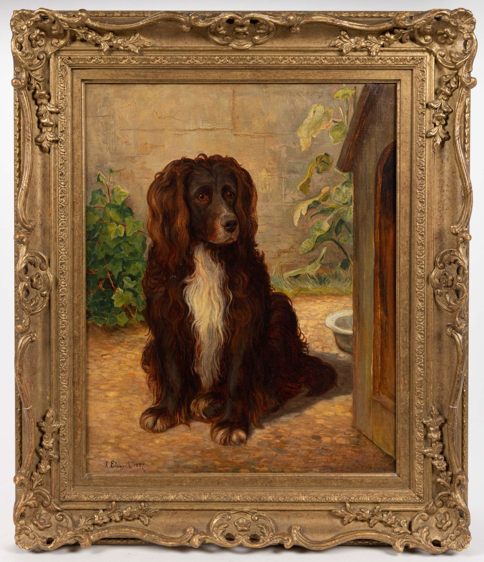 ALFRED ELSWORTH (BRITISH, 19TH CENTURY) PORTRAIT OF A BROWN SPANIEL (1 of 5)