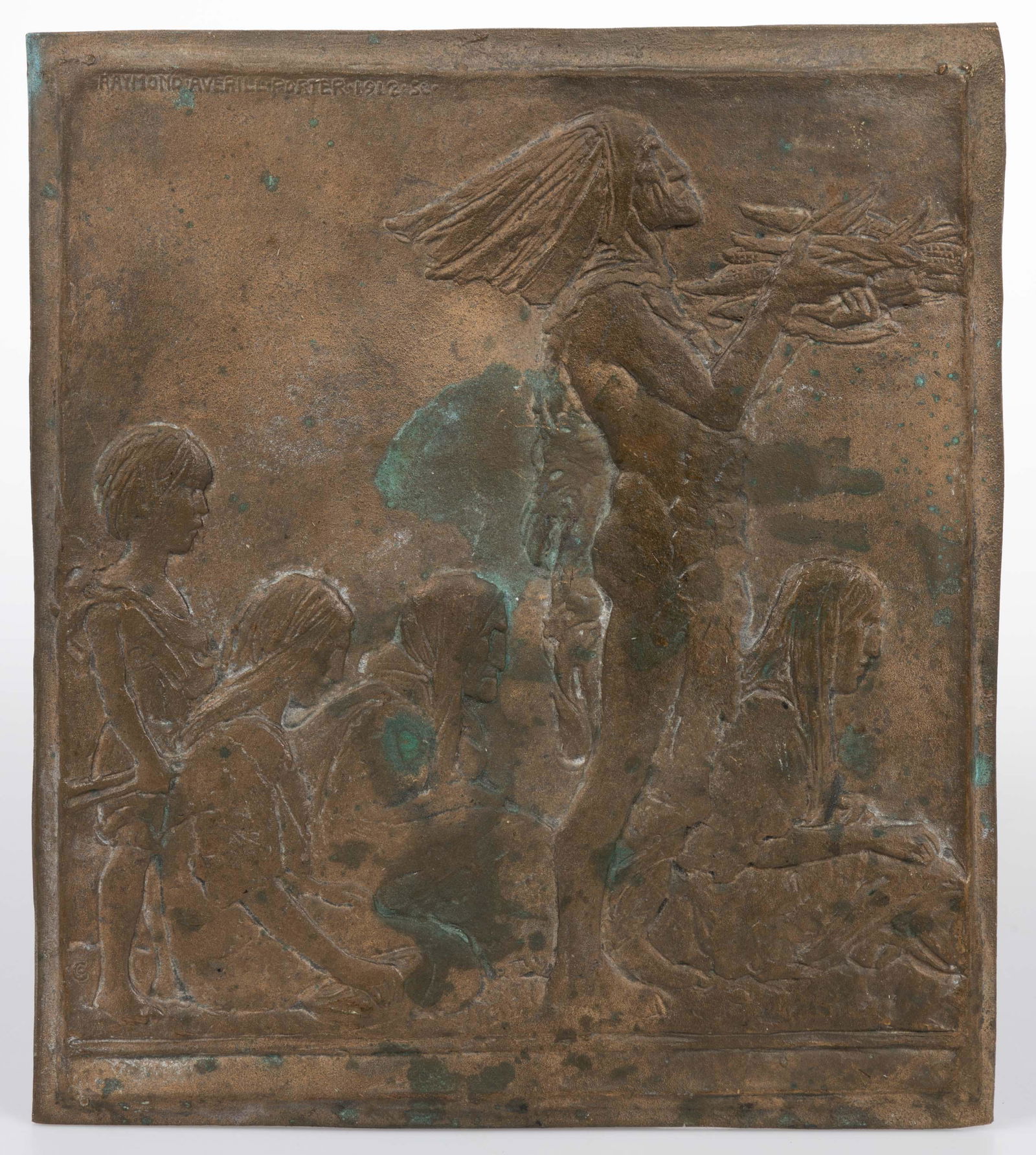 RAYMOND AVERILL PORTER (AMERICAN, 1883-1949) BRONZE RELIEF PLAQUE (1 of 3)