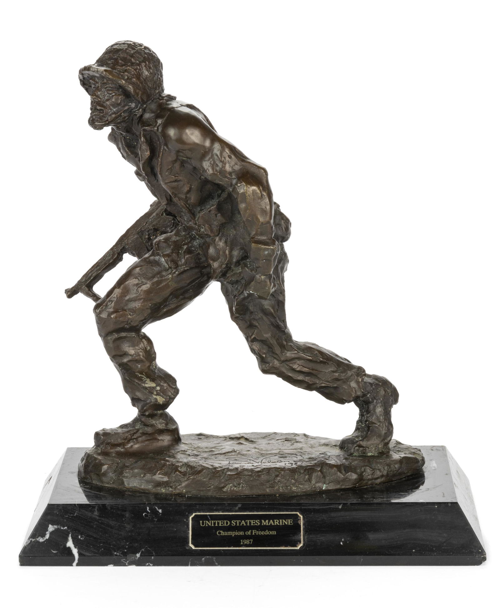 FELIX WEHLS DE WELDON (AUSTRIAN-AMERICAN, 1907-2003) BRONZE FIGURE OF A UNITED STATES MARINE (1 of 3)