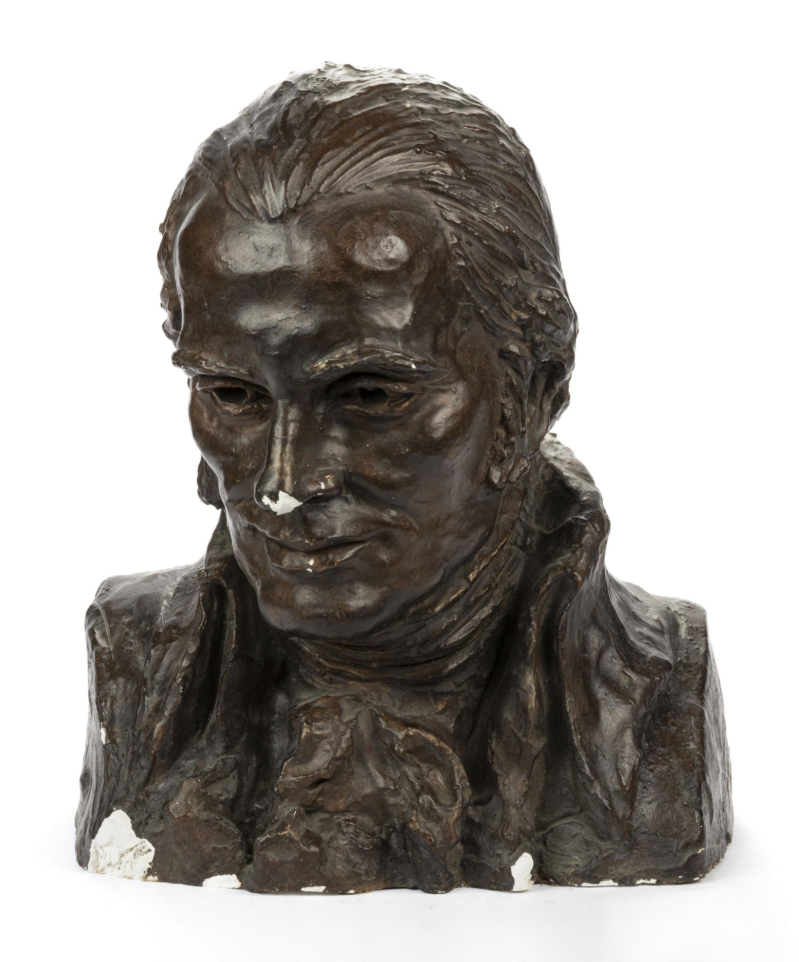 FELIX WEHLS DE WELDON (AUSTRIAN-AMERICAN, 1907-2003) ORIGINAL PAINTED PLASTER MAQUETTE BUST OF CHIEF: FELIX WEHLS DE WELDON (AUSTRIAN-AMERICAN, 1907-2003) ORIGINAL PAINTED PLASTER MAQUETTE BUST OF CHIEF JUSTICE JOHN MARSHALL (VIRGINIA, 1755-1835), signed to one shoulder, retaining original painted sur