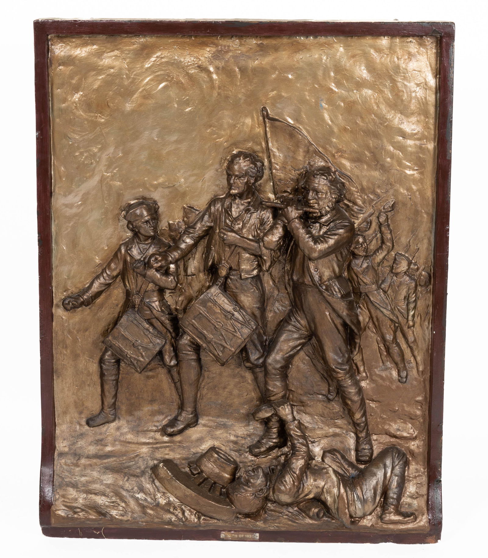 PAINTED PLASTER PATRIOTIC RELIEF WALL PLAQUE (1 of 3)