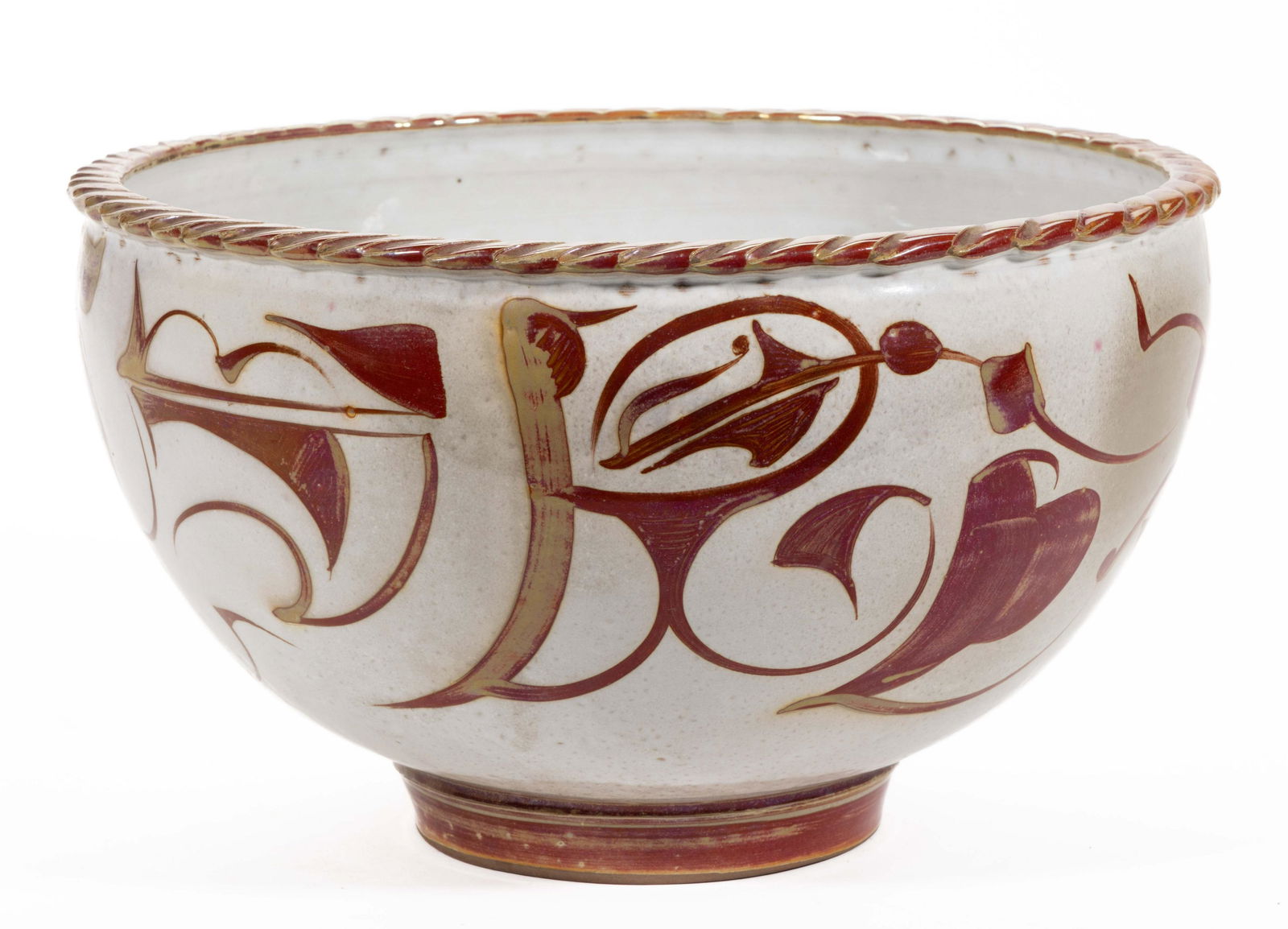 ALAN CAIGER-SMITH (ARGENTINIAN/BRITISH, 1930-2020) STUDIO POTTERY STONEWARE BOWL (1 of 7)