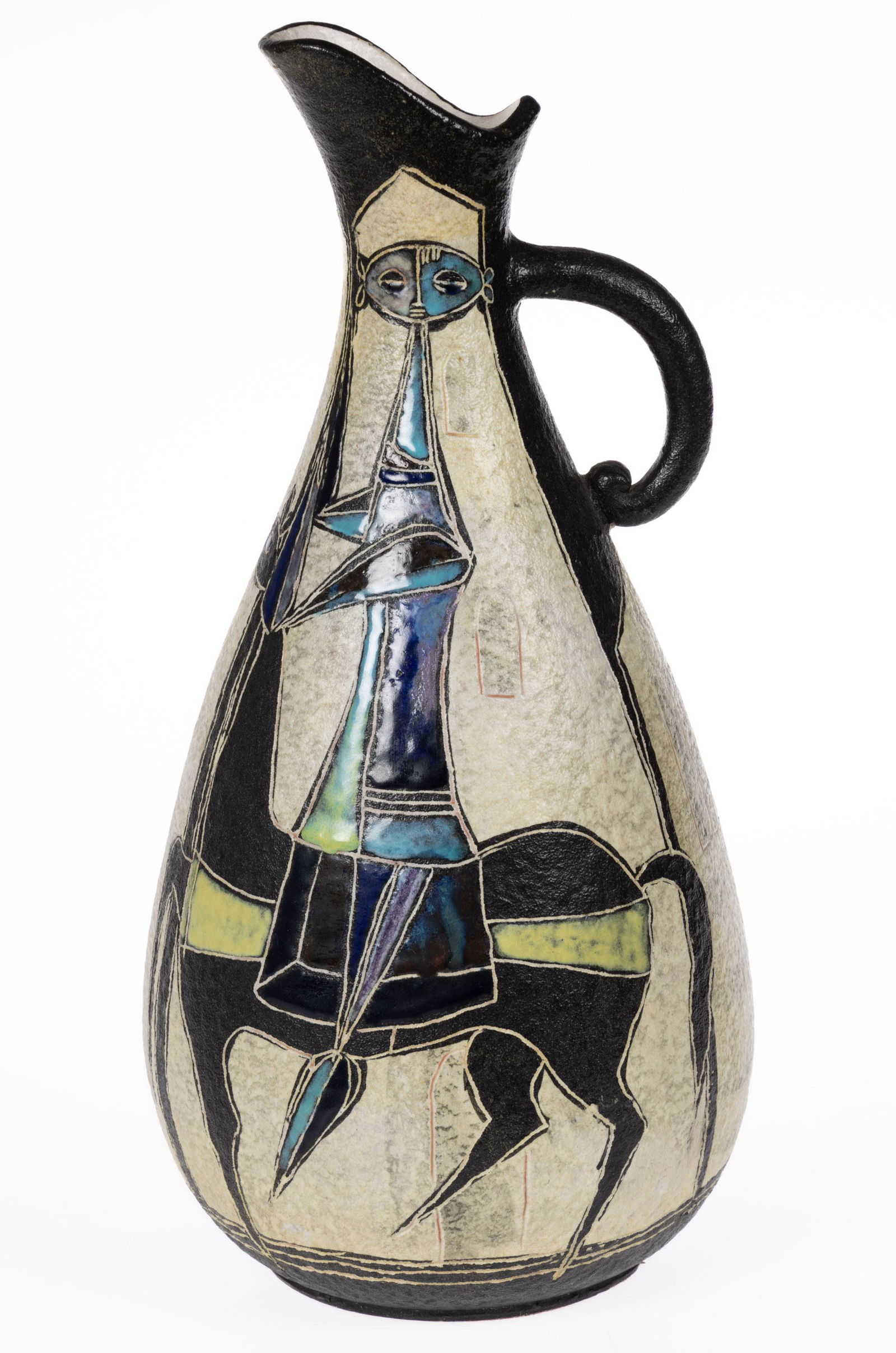 MARCELLO FANTONI (ITALIAN, 1915-2011) STUDIO ART POTTERY STONEWARE EWER (1 of 5)