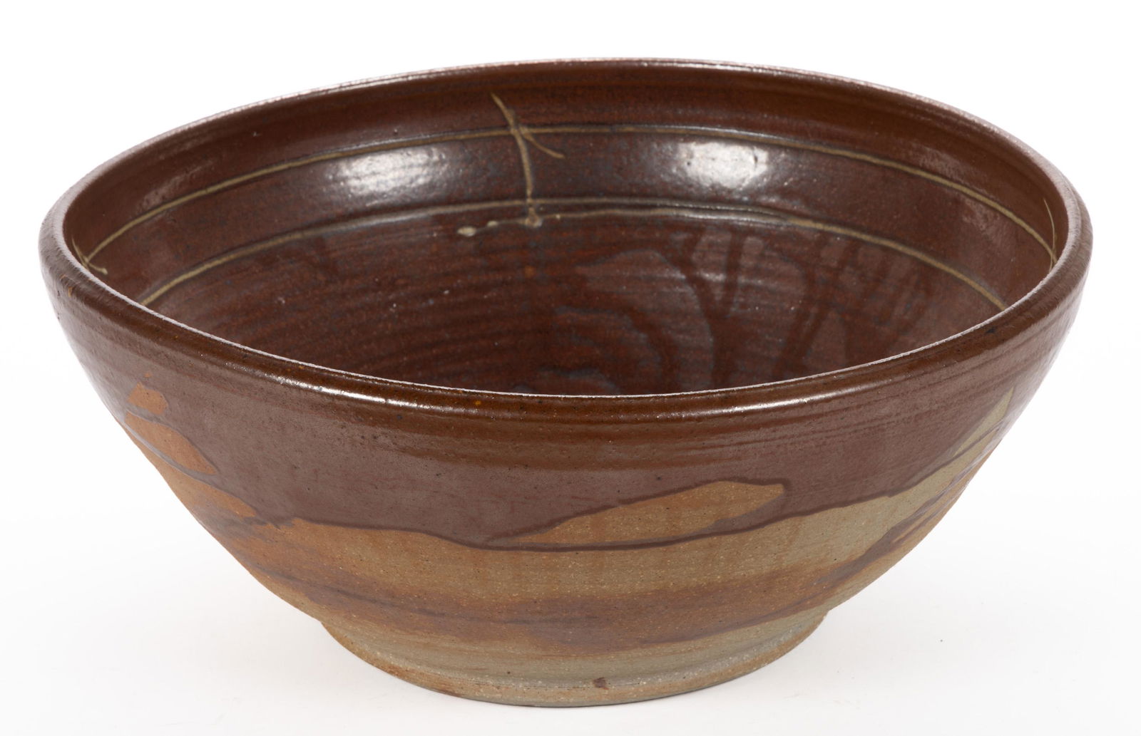 KEVIN CROWE (AMERICAN, B. 1949) STUDIO POTTERY STONEWARE LARGE BOWL (1 of 6)