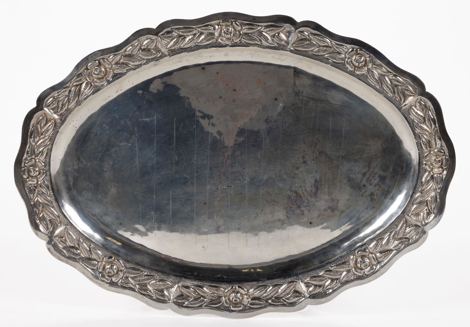 POSSIBLY MEXICAN STERLING SILVER TRAY (1 of 3)