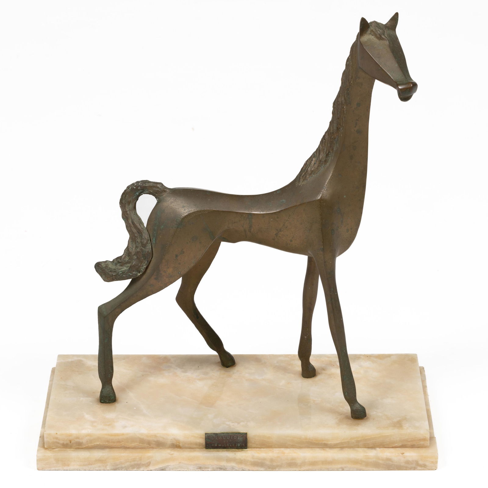 JOHN MULVEY (BRITISH, B. 1939) MODERNIST BRONZE EQUINE SCULPTURE (1 of 6)