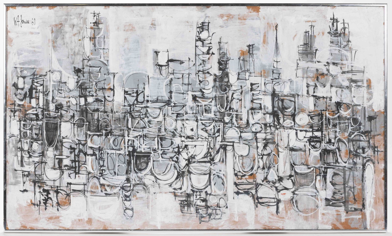 WILLIAM FLETCHER JONES (RICHMOND, VIRGINIA 1930-1996) MID-CENTURY MODERN ABSTRACT PAINTING (1 of 5)