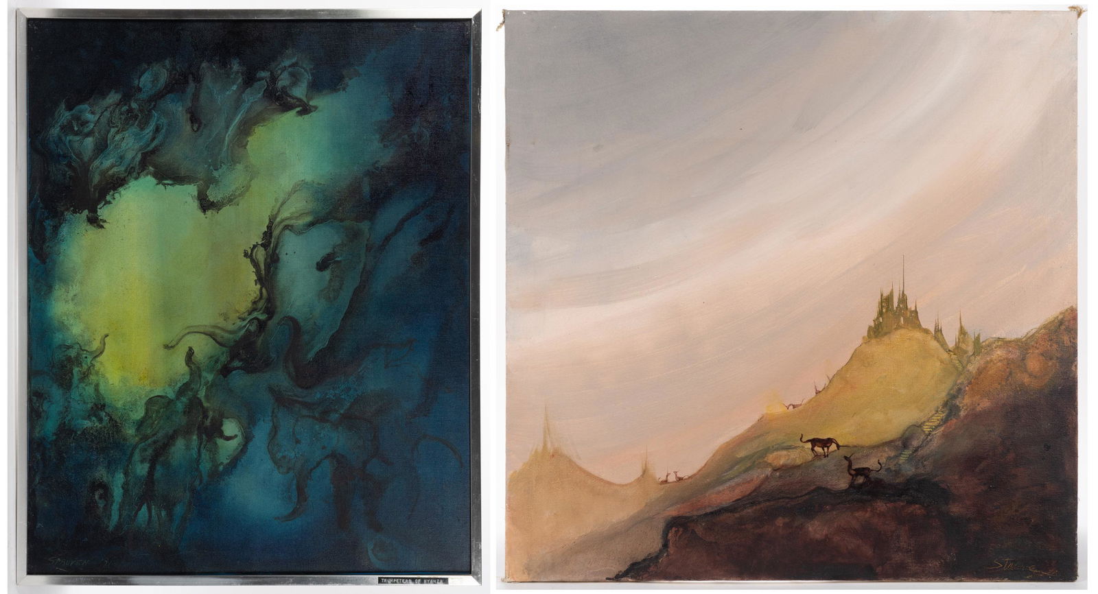 HELEN STRUVEN (MARYLAND, 1909-1986) FANTASY PAINTINGS, LOT OF TWO (1 of 10)