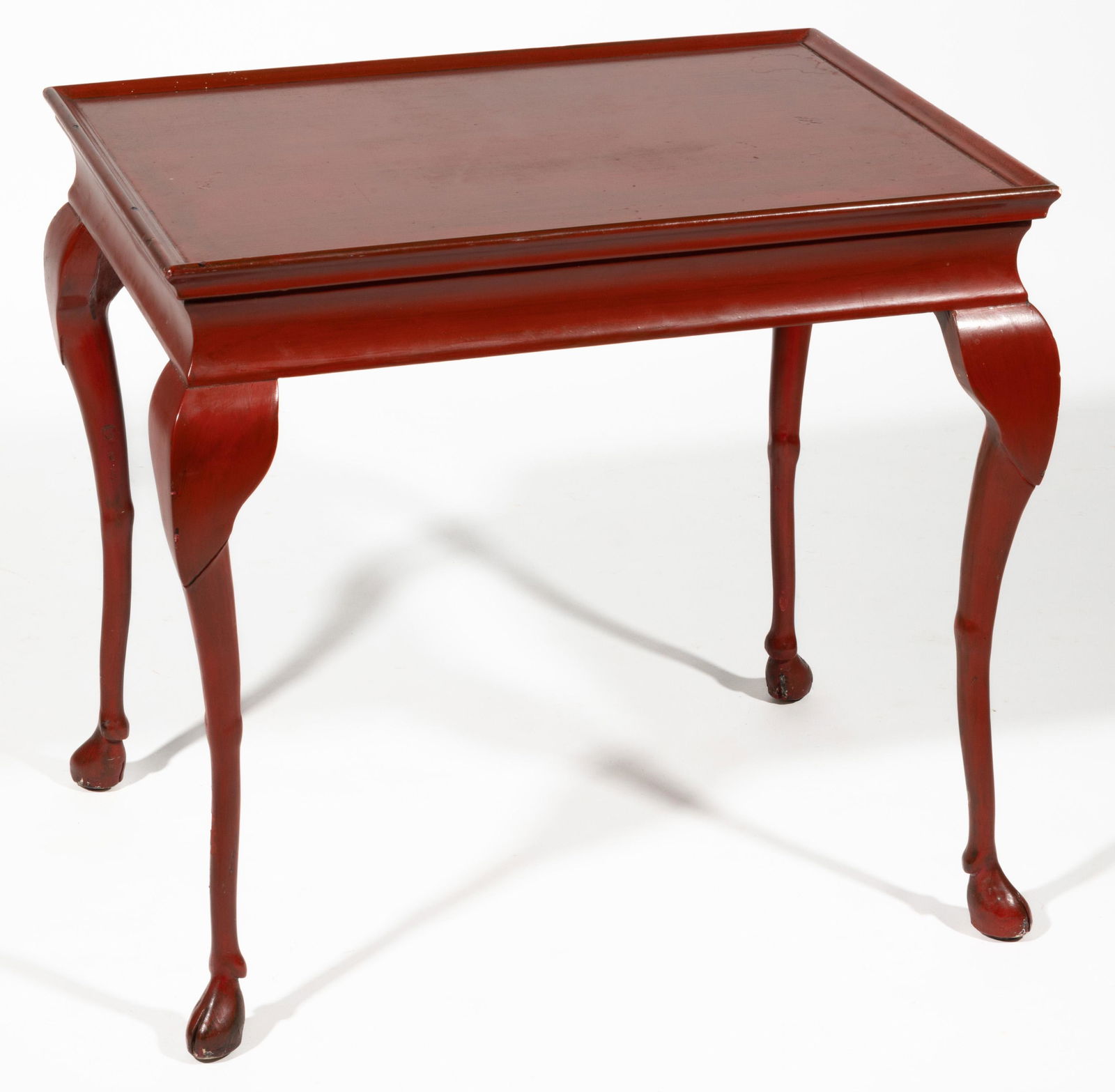 GEORGIAN-STYLE RED LACQUER STAND TABLE (1 of 4)