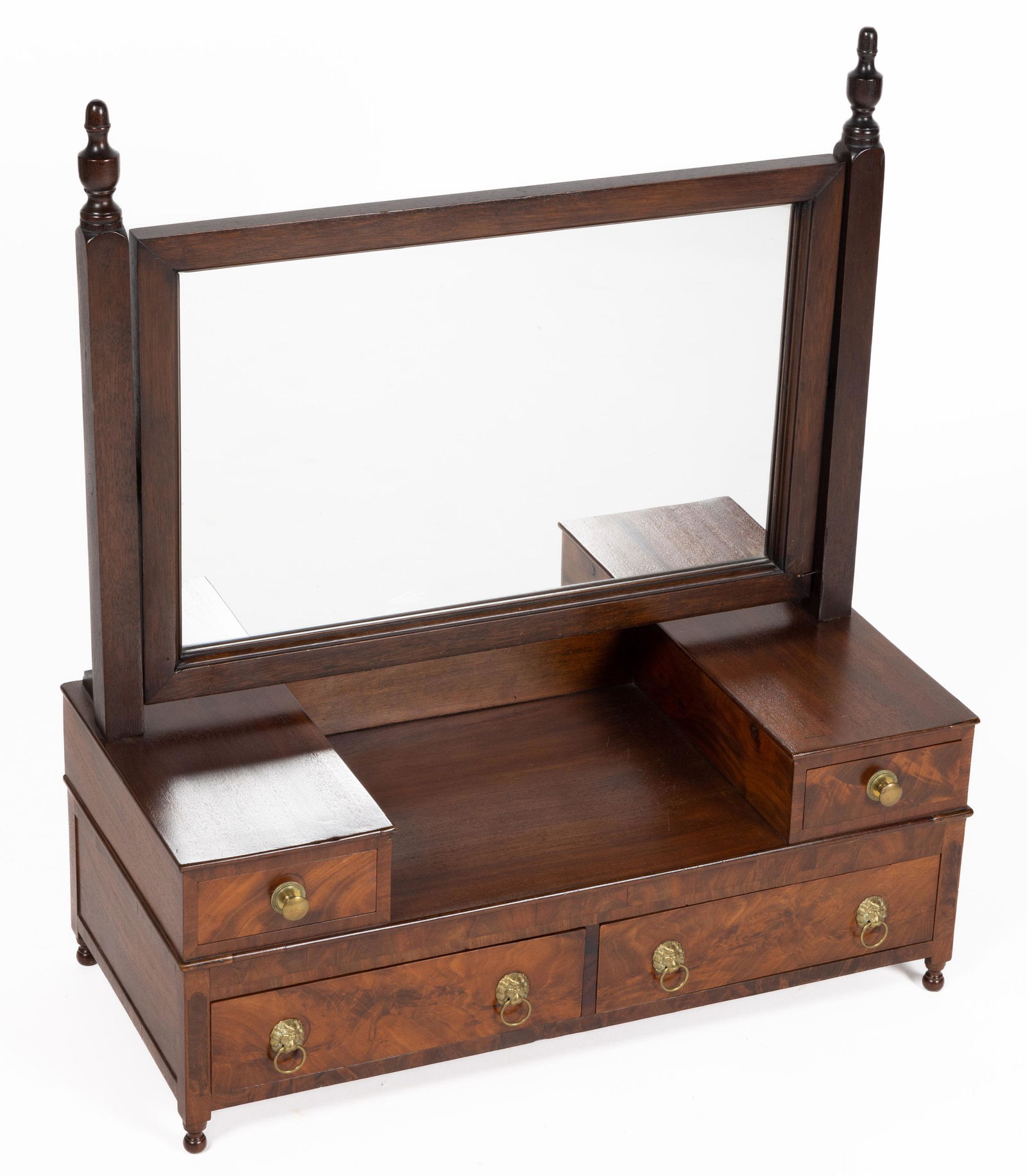 AMERICAN CLASSICAL MAHOGANY DRESSING / SHAVING MIRROR, (1 of 2)