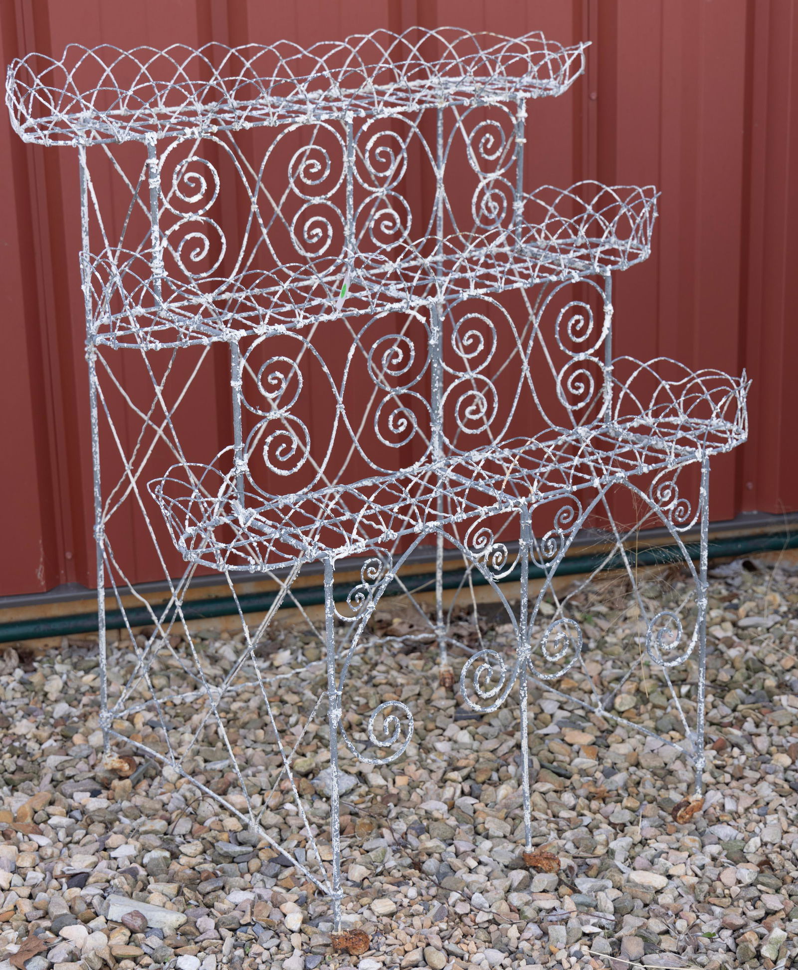 VICTORIAN PAINTED WIRE GARDEN THREE-TIER PLANT STAND (1 of 2)