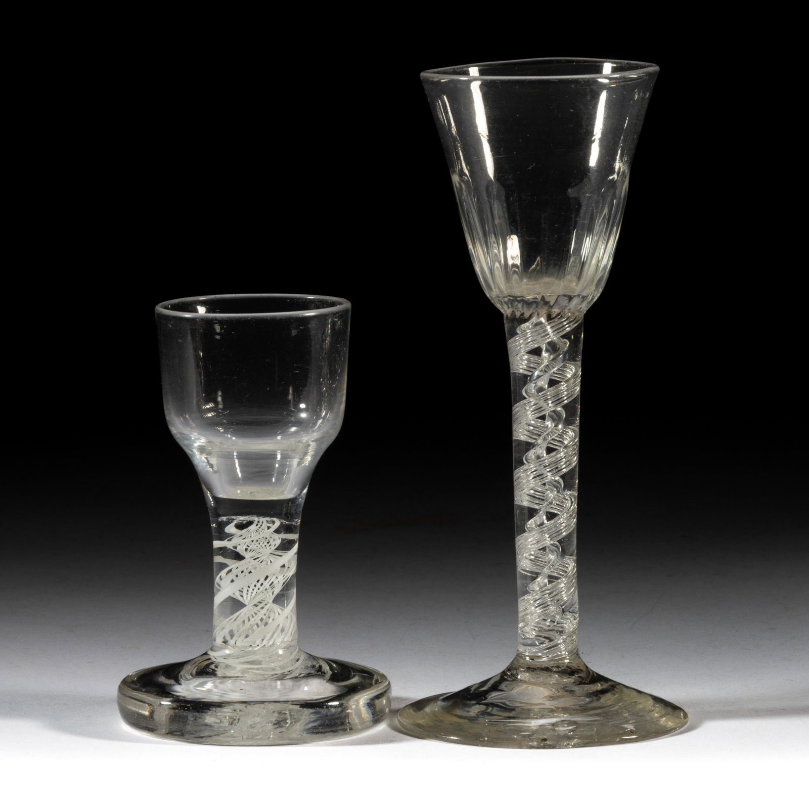 ENGLISH TWIST-STEM WINES, LOT OF TWO (1 of 1)