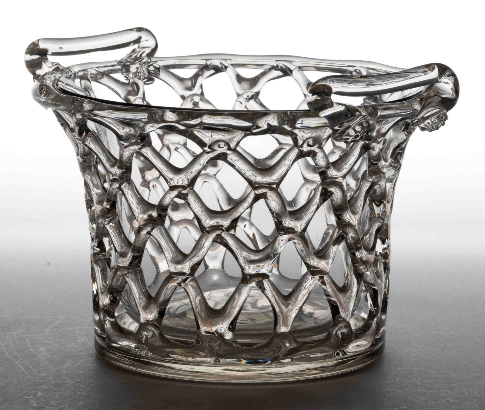 Mt. Washington Attributed Latticed Glass Wine Bucket