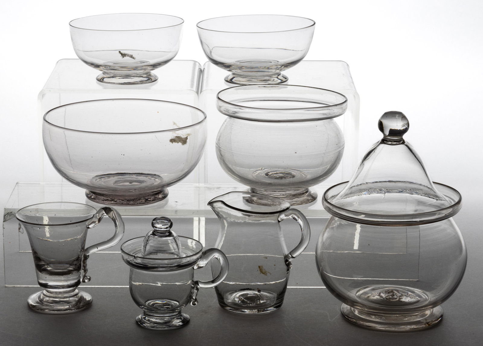 FREE-BLOWN GLASS ARTICLES, LOT OF EIGHT (1 of 1)