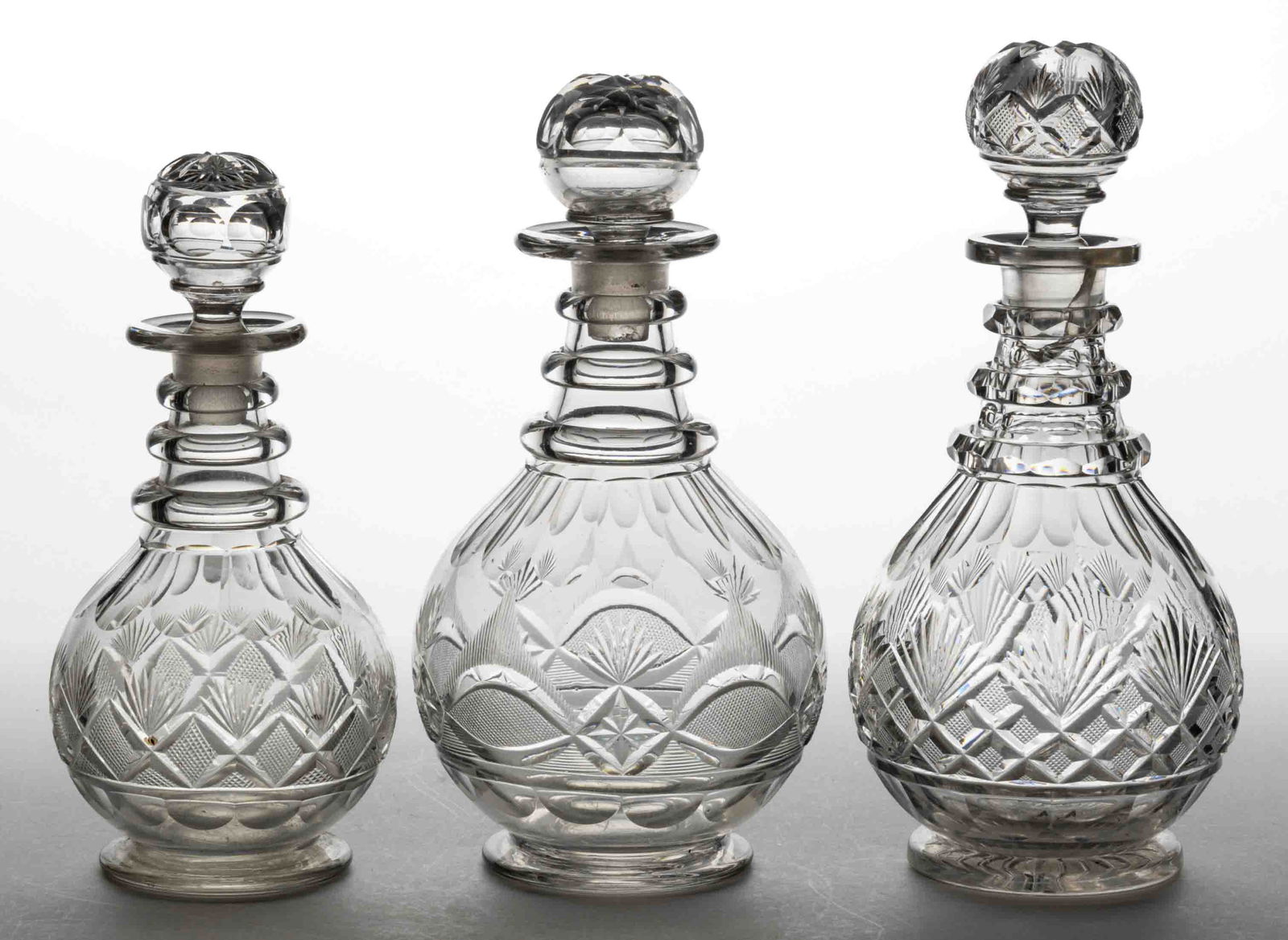 PITTSBURGH CUT GLASS DECANTERS, LOT OF THREE (1 of 1)