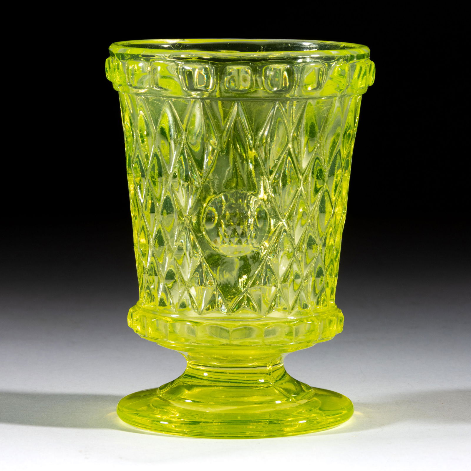 PRESSED INVERTED DIAMOND AND THUMBPRINT SPOON / SPILL HOLDER (1 of 1)