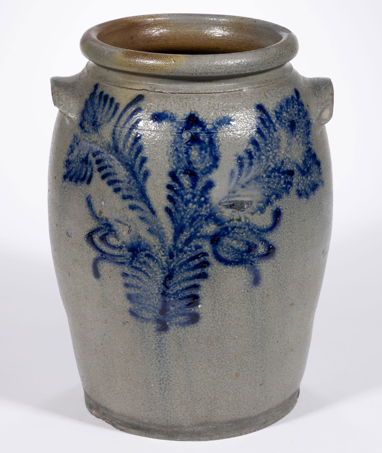 STAMPED "B. C MILBURN / ALEXA", ALEXANDRIA, VIRGINIA DECORATED STONEWARE JAR (1 of 6)