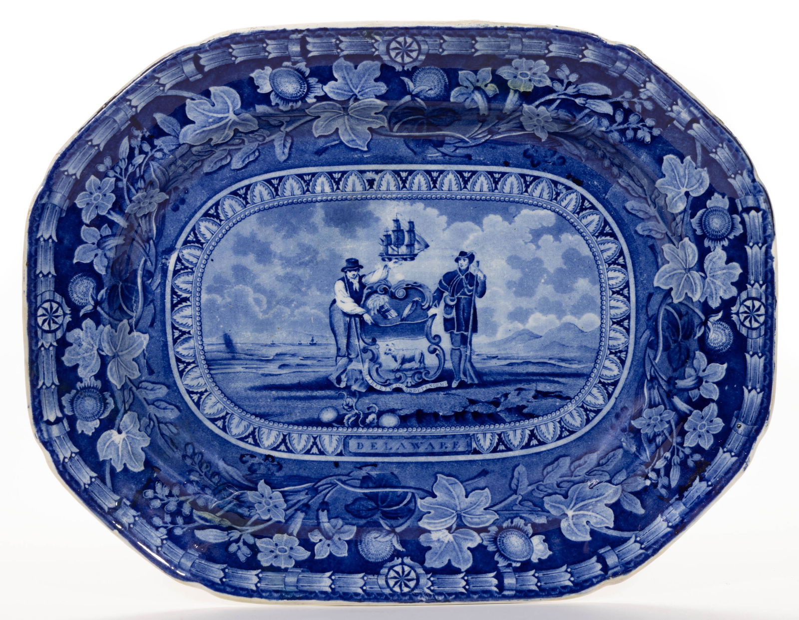 STAFFORDSHIRE AMERICAN HISTORICAL TRANSFER-PRINTED CERAMIC PLATTER (1 of 2)