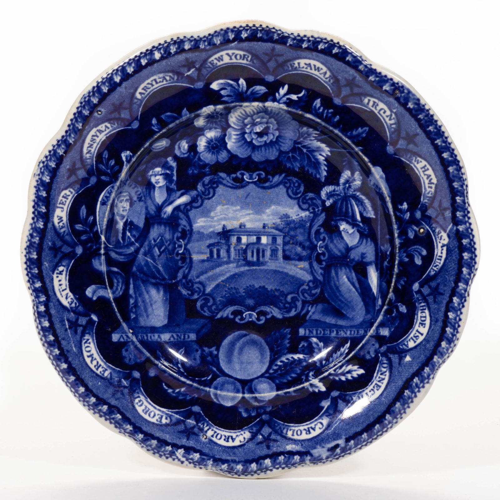 STAFFORDSHIRE AMERICAN HISTORICAL TRANSFER-PRINTED CERAMIC PLATE (1 of 2)