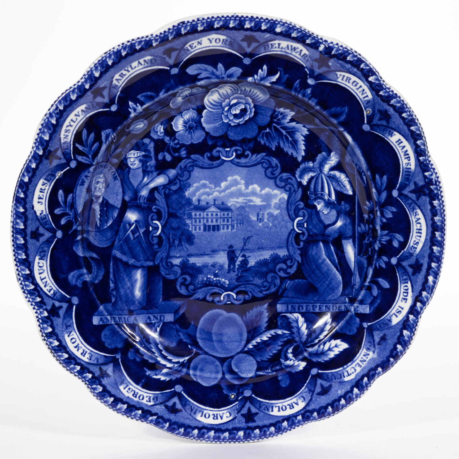 STAFFORDSHIRE AMERICAN HISTORICAL TRANSFER-PRINTED CERAMIC PLATE (1 of 2)