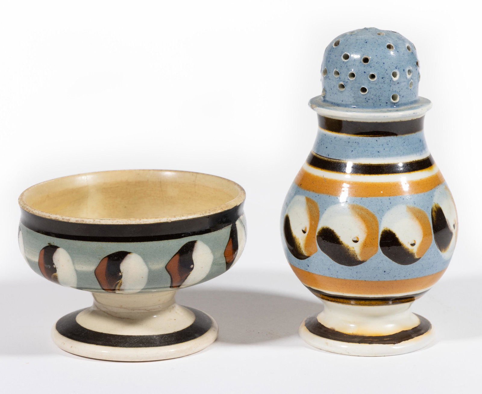 BRITISH DIPPED WARE / MOCHA CERAMIC TABLE ARTICLES, LOT OF TWO (1 of 4)